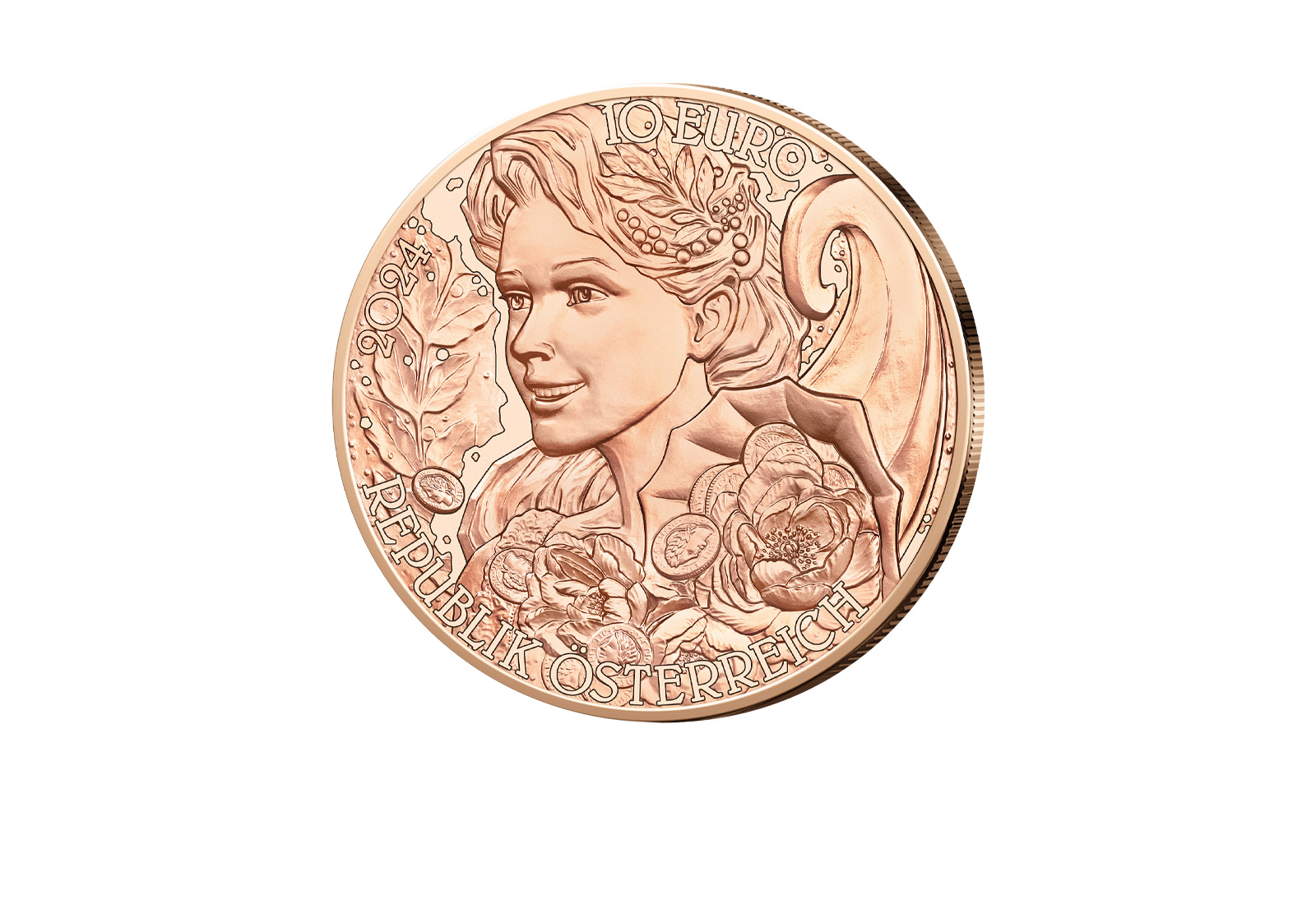 10 Euro 1/2 oz Kupfer 2024 Österreich Pfingstrose bfr.