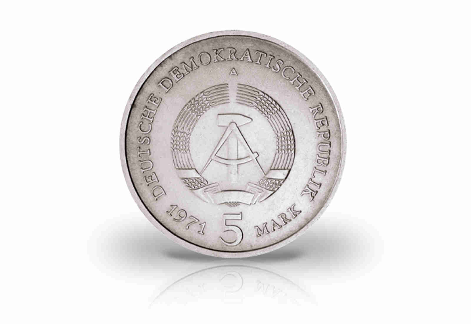5 Mark Gedenkmünze 1971-1990 DDR Brandenburger Tor Jaeger-Nr. 1536
