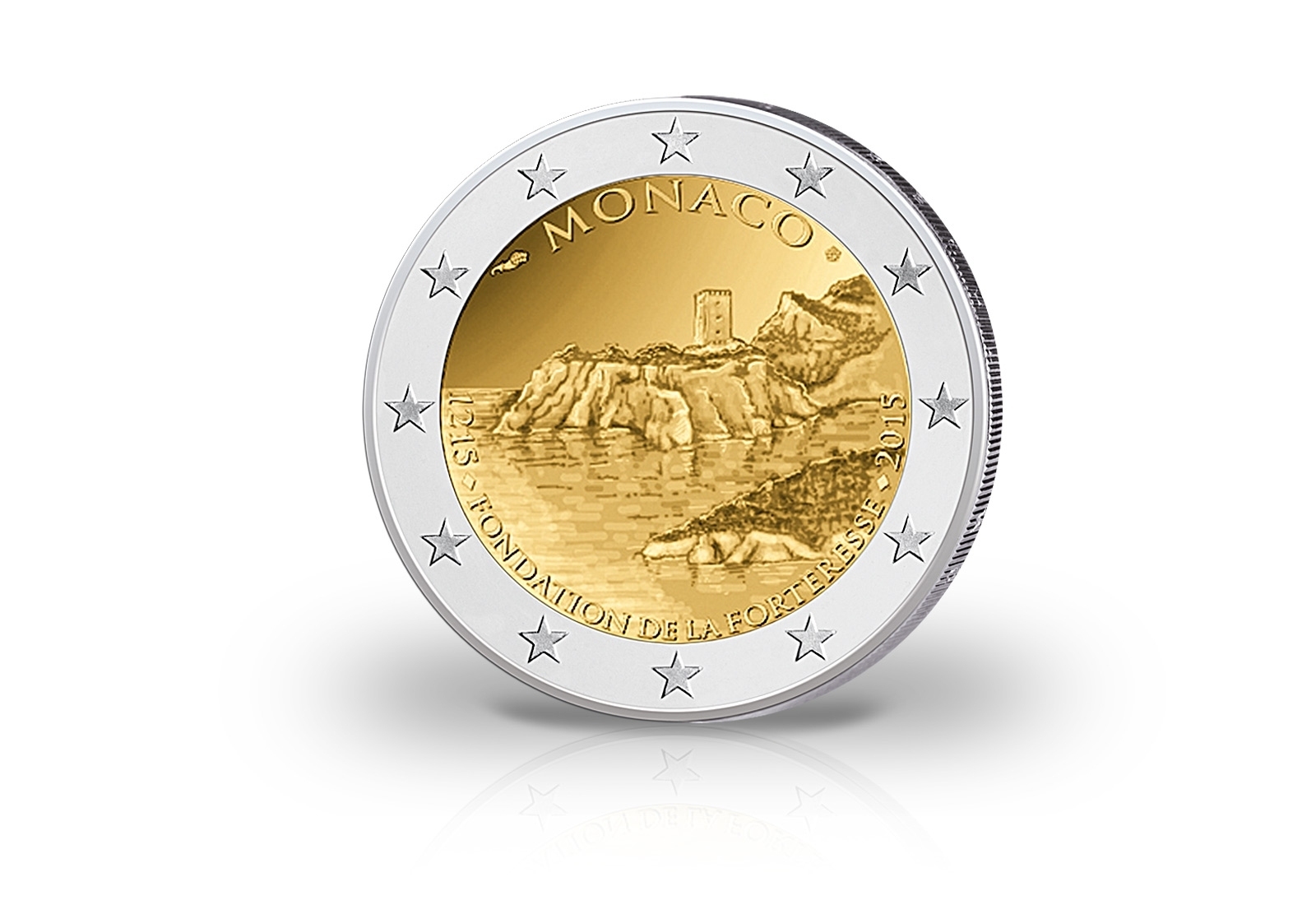 2 Euro 2015 Monaco 800 Jahre Bau der Festung in Monaco PP