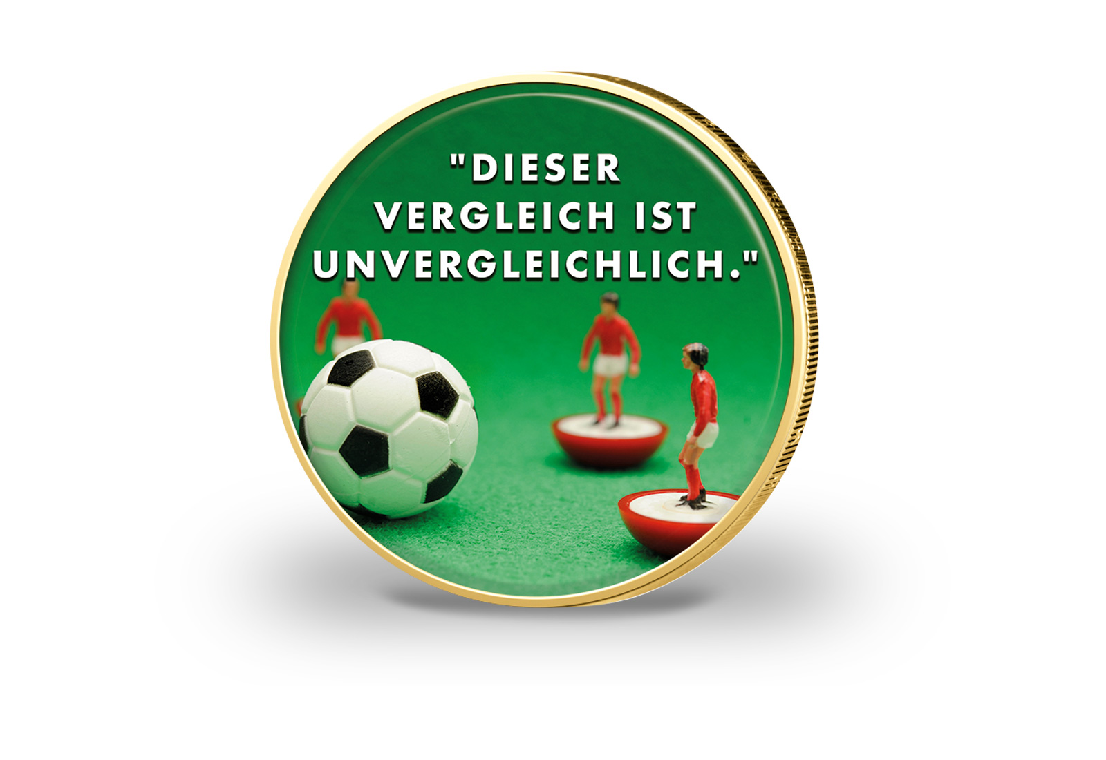 2 Euro vergoldet Fußballspruch 26 mit Farbmotiv