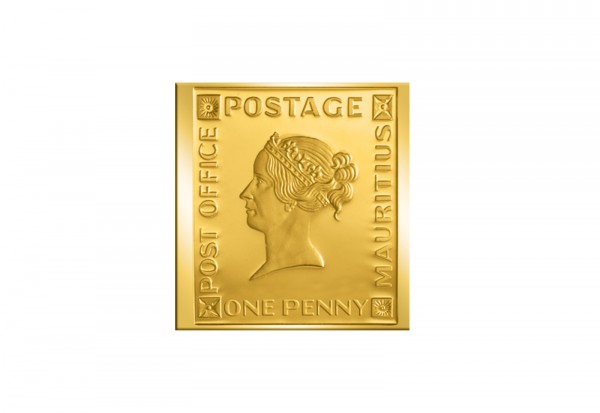 Berühmteste Briefmarken der Welt Goldfolienprägung - 1 Penny Rote Mauritius mit 24 Karat Goldauflage
