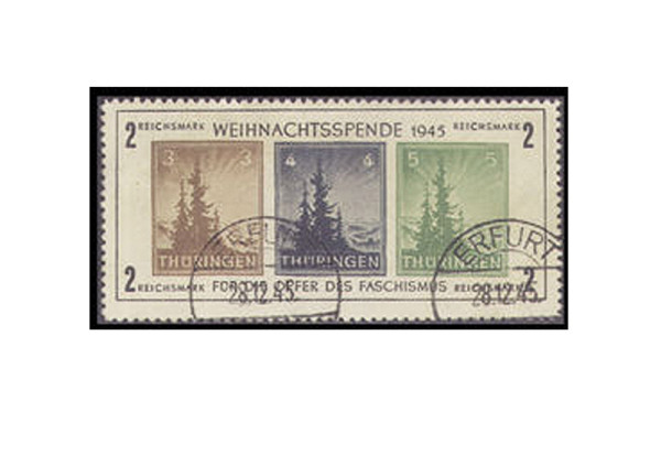 SBZ Block 1 gestempelt und geprüft Weihnachtsblock 1945