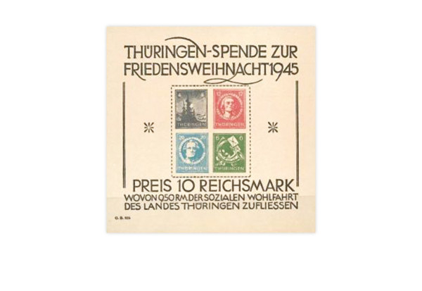SBZ Block 2 postfrisch Großer Weihnachtsblock 1945
