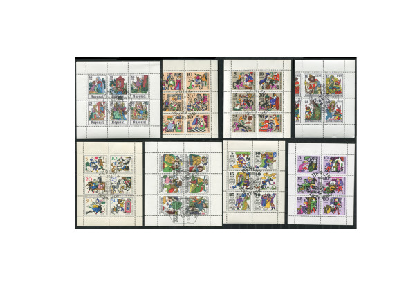 Kleinbogen DDR 1966/1978 Märchen auf Steckkarte gestempelt