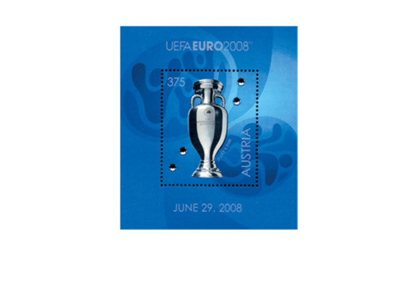 Österreich UEFA Pokal Block 43 mit Swarovski-Kristallen postfrisch